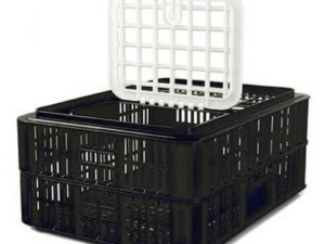 Live Bird Crate With Lid – Recycled Material – Black